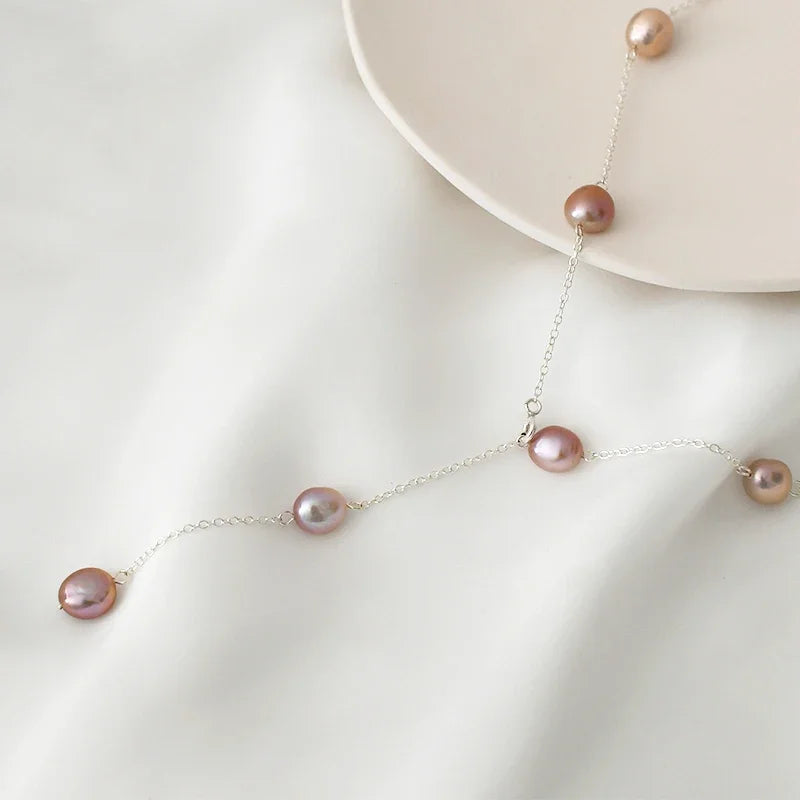 ASHIQI 925 Sterling Silver Baroque Pearl Necklace | Vintage Handmade | USA Australia