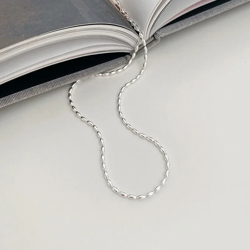 925 Sterling Silver Geometric Beads Necklace | Delicate Choker | USA Australia