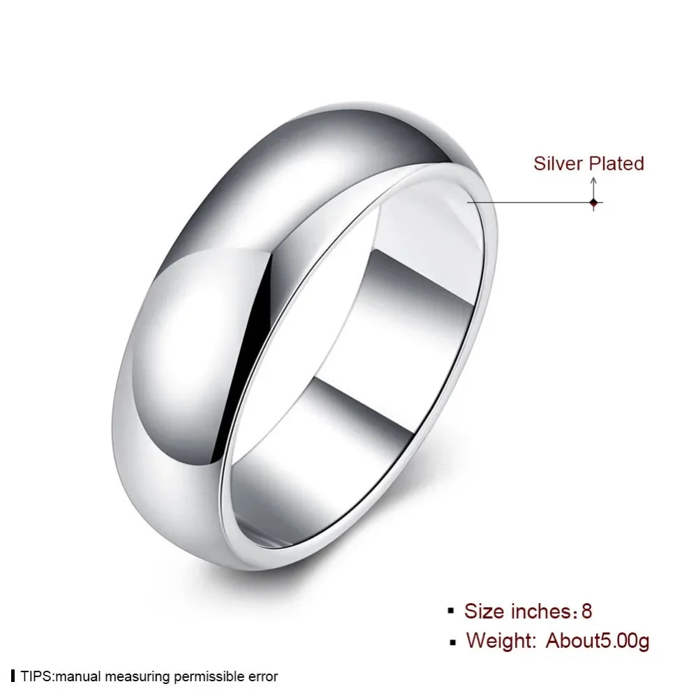 925 Sterling Silver Round Ring | Simple Smooth Band | Sizes 5-11 | USA Australia