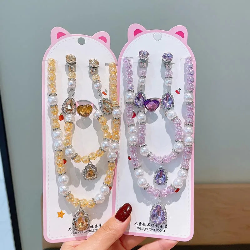 Princess Jewelry Set for Girls - Necklace Earrings Bracelet Ring | Ships to USA & Australia