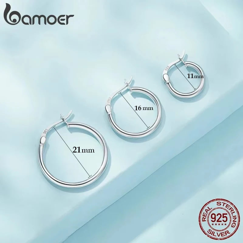 Classic Sterling Silver Hoop Earrings - Bold Hypoallergenic Hoops