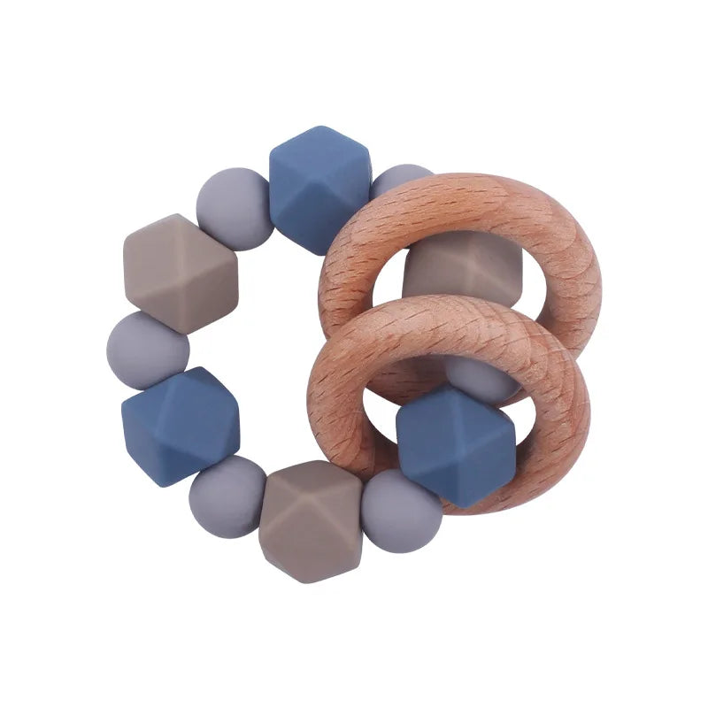 Custom Name Pacifier Holder Chain | Wooden Clip Silicone Teether | USA Australia