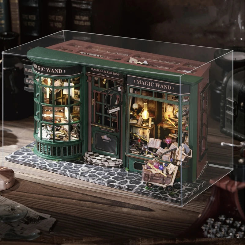 DIY Wooden Dollhouse Miniature | Magic Shop Retro Home Model | USA Australia