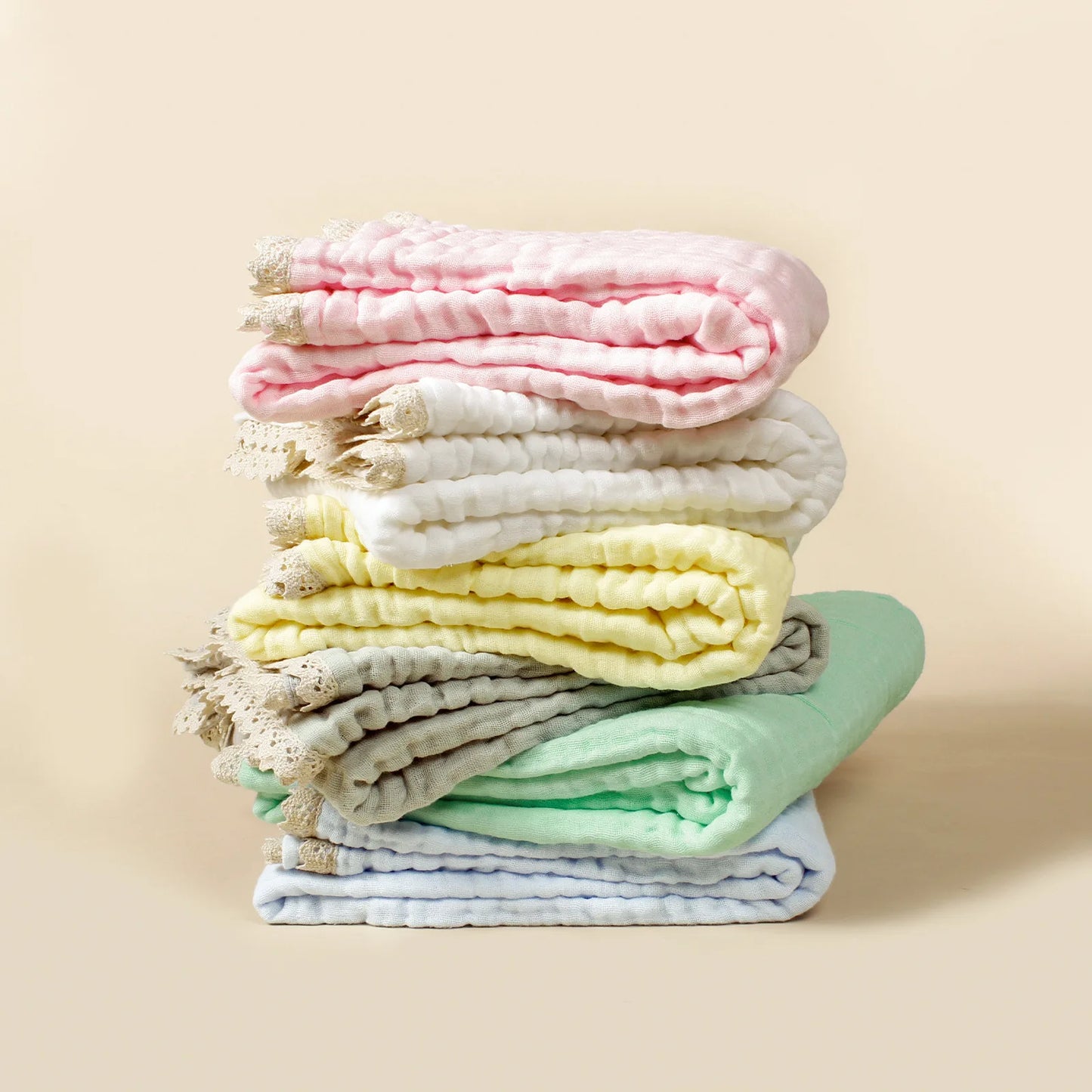 Organic Bamboo Cotton Baby Blanket - 6-Layer Muslin Swaddle