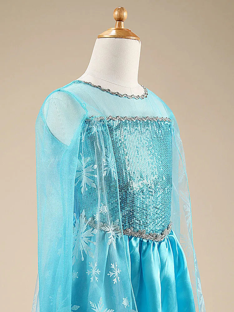Girls Snow Queen Elsa Costume | Frozen Princess Dress 2025 | Carnival Party | USA