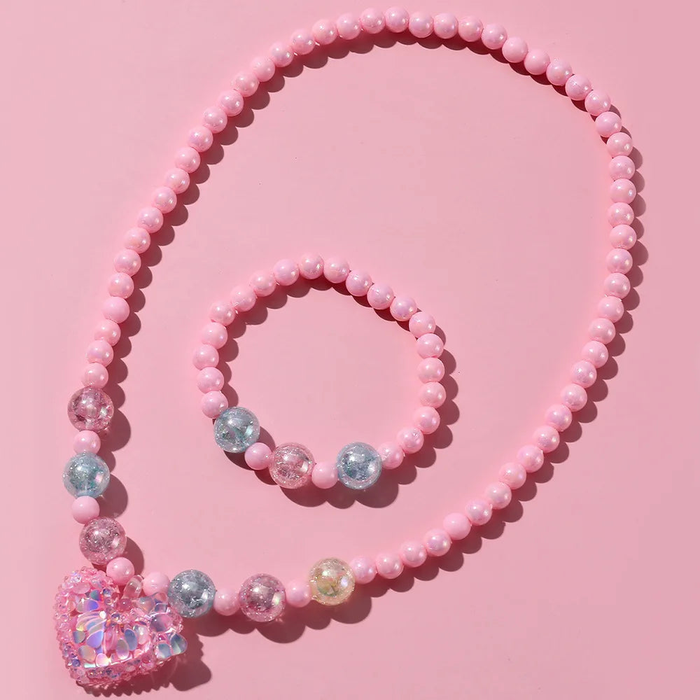 DIY Candy Bead Necklace Bracelet Set for Girls | Colorful Kids Jewelry | Ships USA & Australia