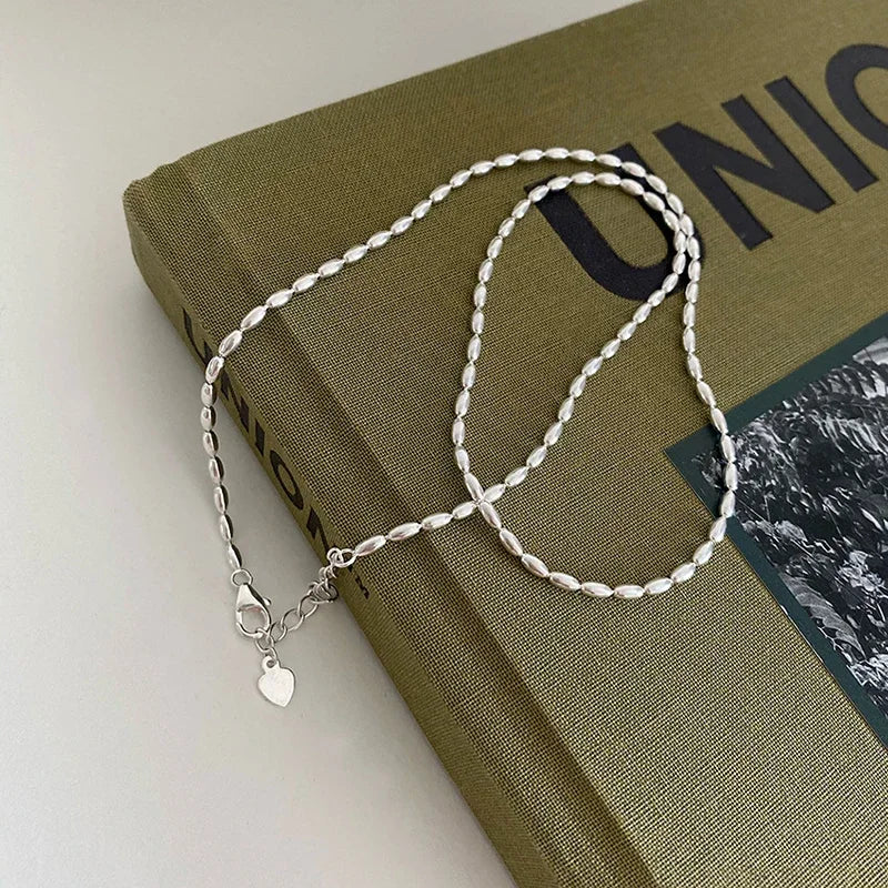 925 Sterling Silver Geometric Beads Necklace | Delicate Choker | USA Australia