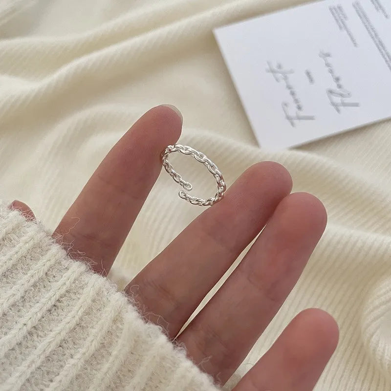 Sterling Silver Flower Bow Ring - Love Combination Adjustable Design
