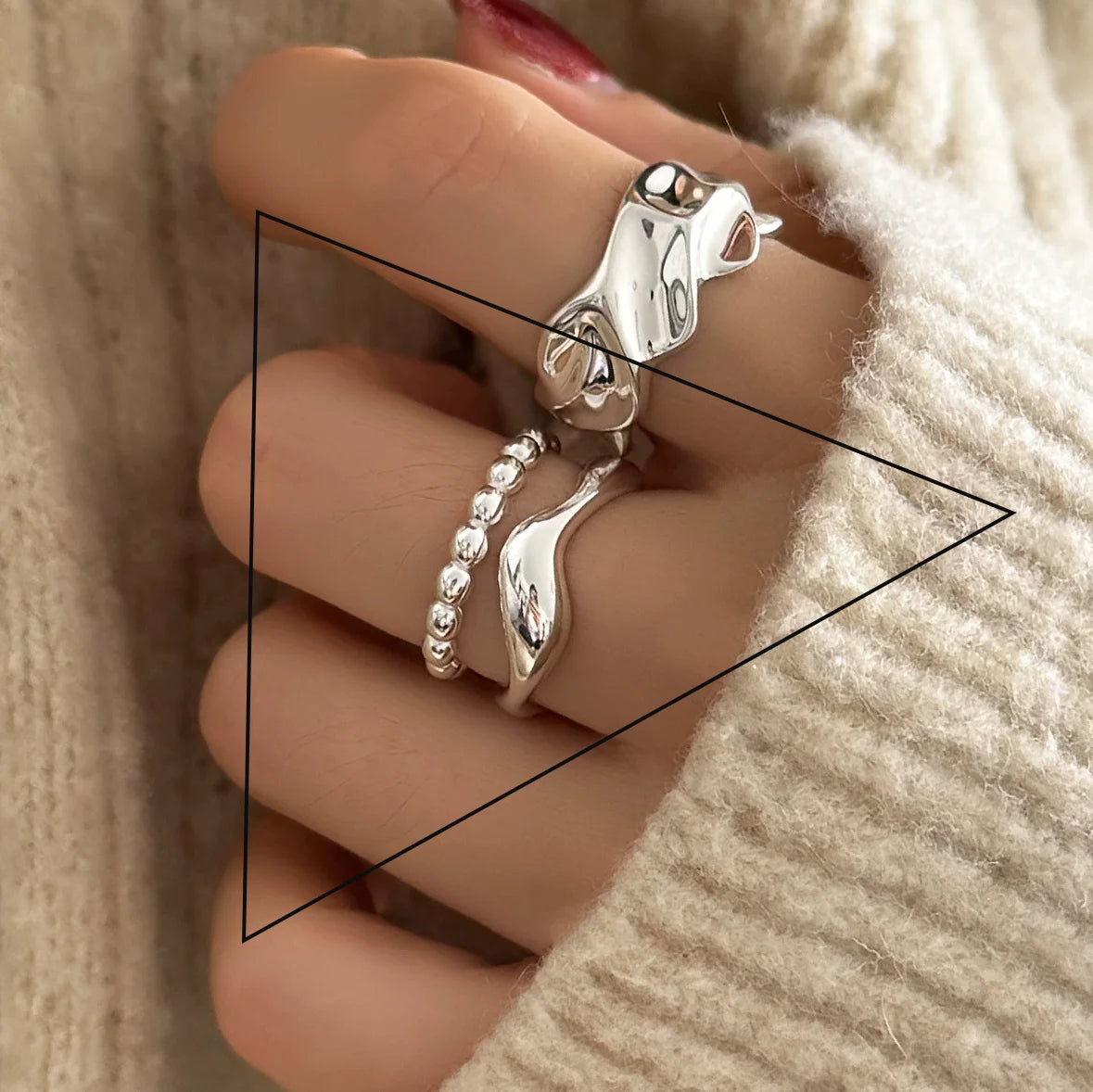 Sterling Silver Flower Lace Ring | CZ Adjustable Korean Fashion | Women | USA