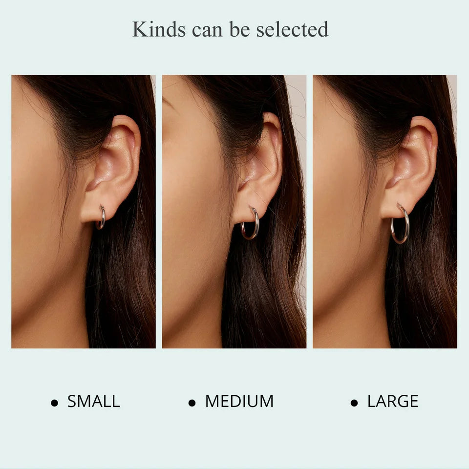 Classic Sterling Silver Hoop Earrings - Bold Hypoallergenic Hoops