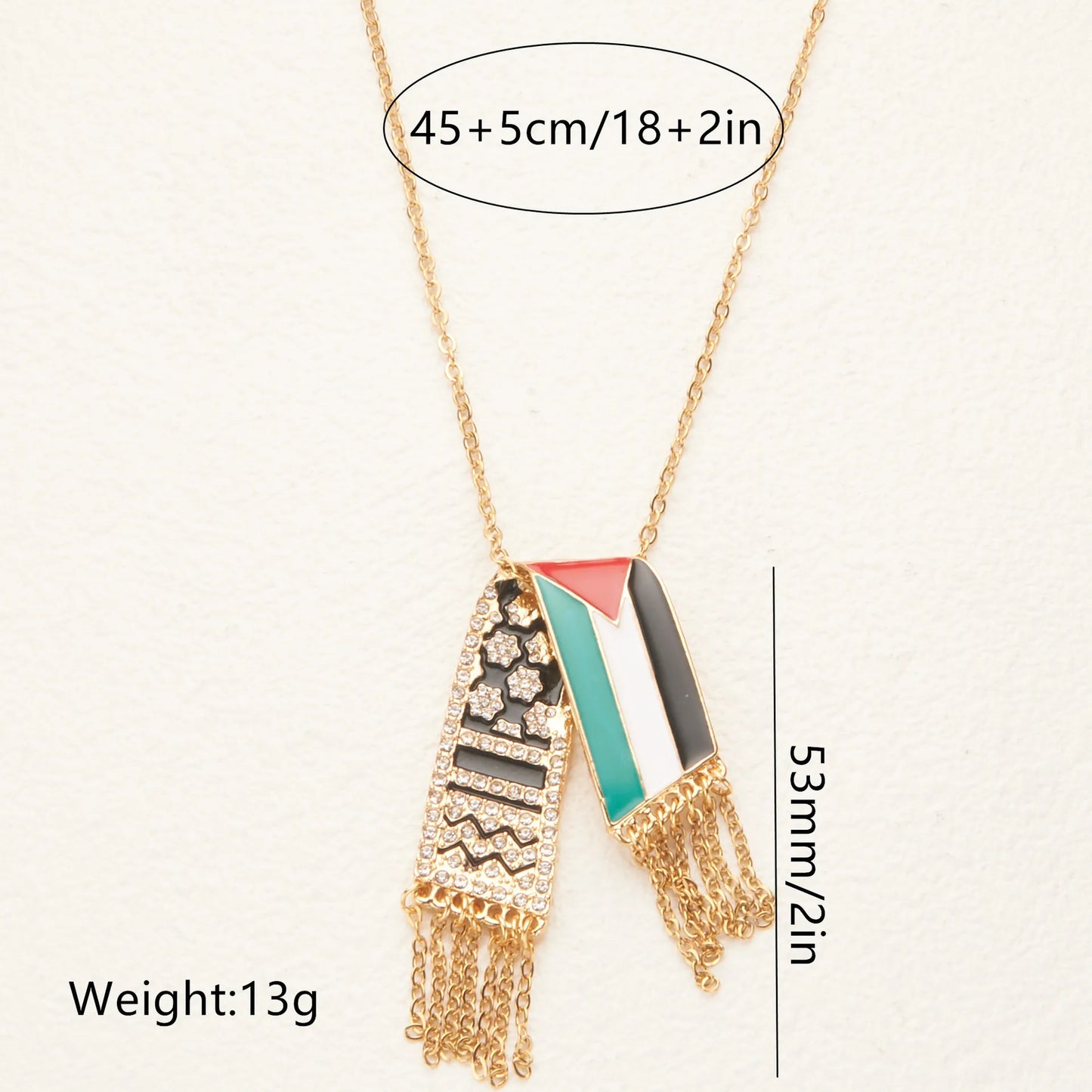 HNSP Palestine Scarf Necklace Pendant | Palestinian Accessories | Women | USA