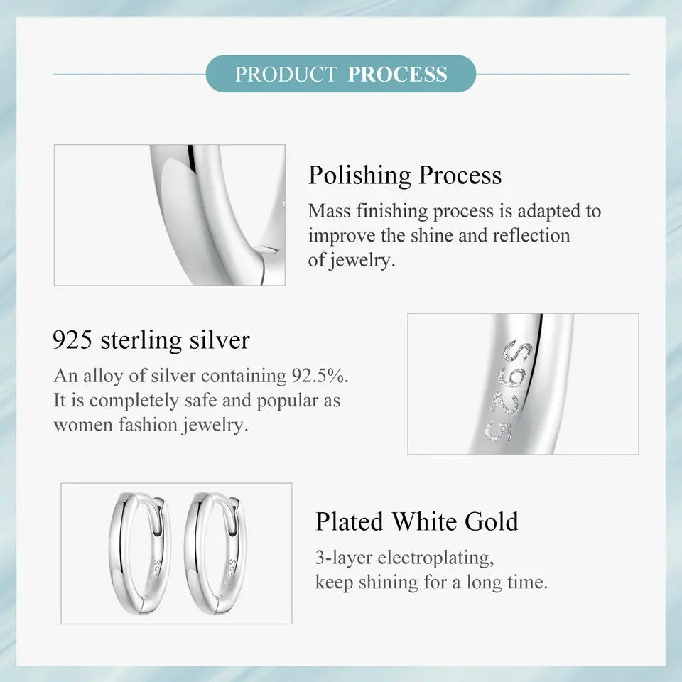 Minimalist Huggie Hoop Earrings - 18K Gold Plated Sterling Silver