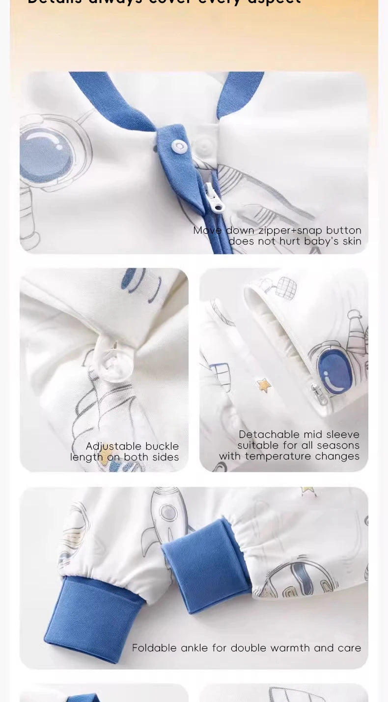 AIBEDILA Kids Onesie Boys Girls Long Sleeve Bamboo Cotton Pajamas Children Winter Cartoon Pyjama Baby Sleepwear Sleeping Bag