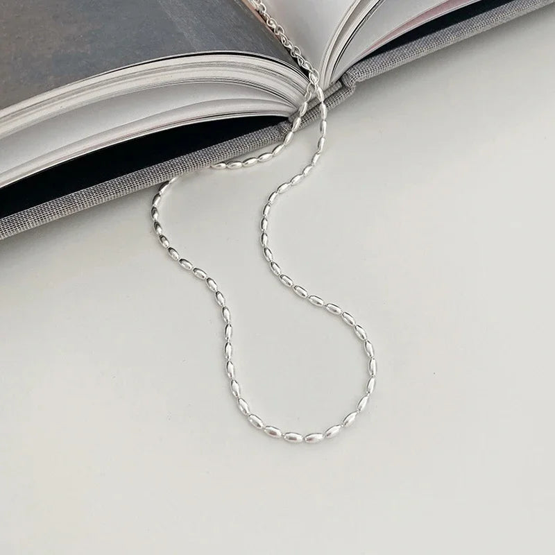 925 Sterling Silver Geometric Beads Necklace | Delicate Choker | USA Australia