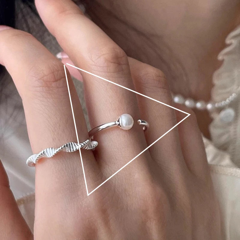 Sterling Silver Flower Bow Ring - Love Combination Adjustable Design