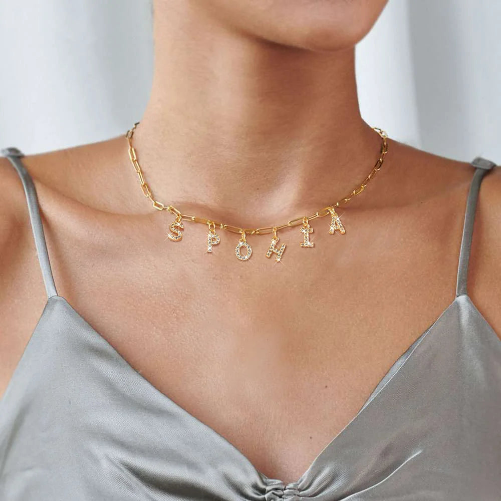 Personalized Initial Name Necklace | Stainless Steel Letter Pendant | USA