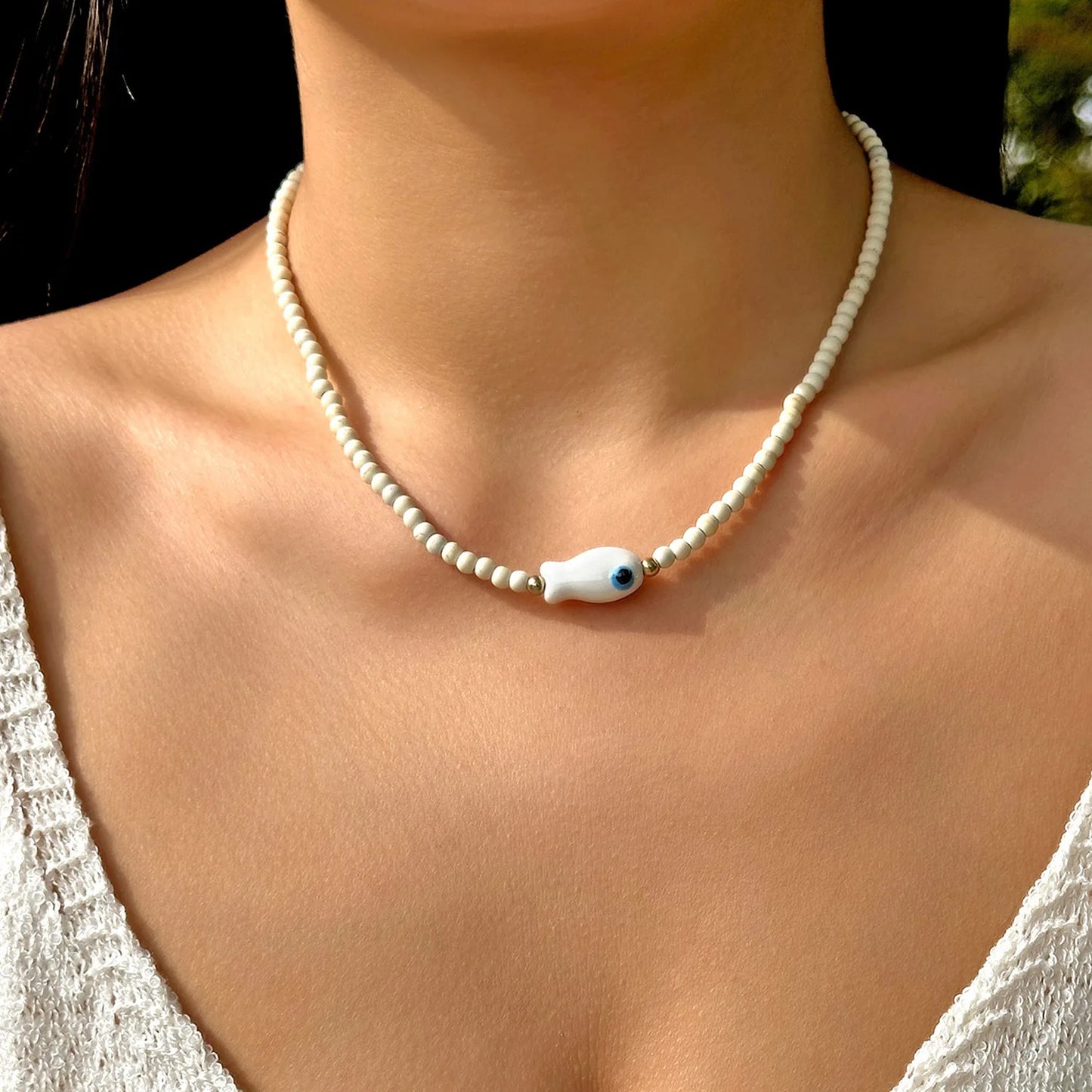 Bohemian Starfish Beach Necklace for Women | Pearl Beaded Choker | Summer | USA
