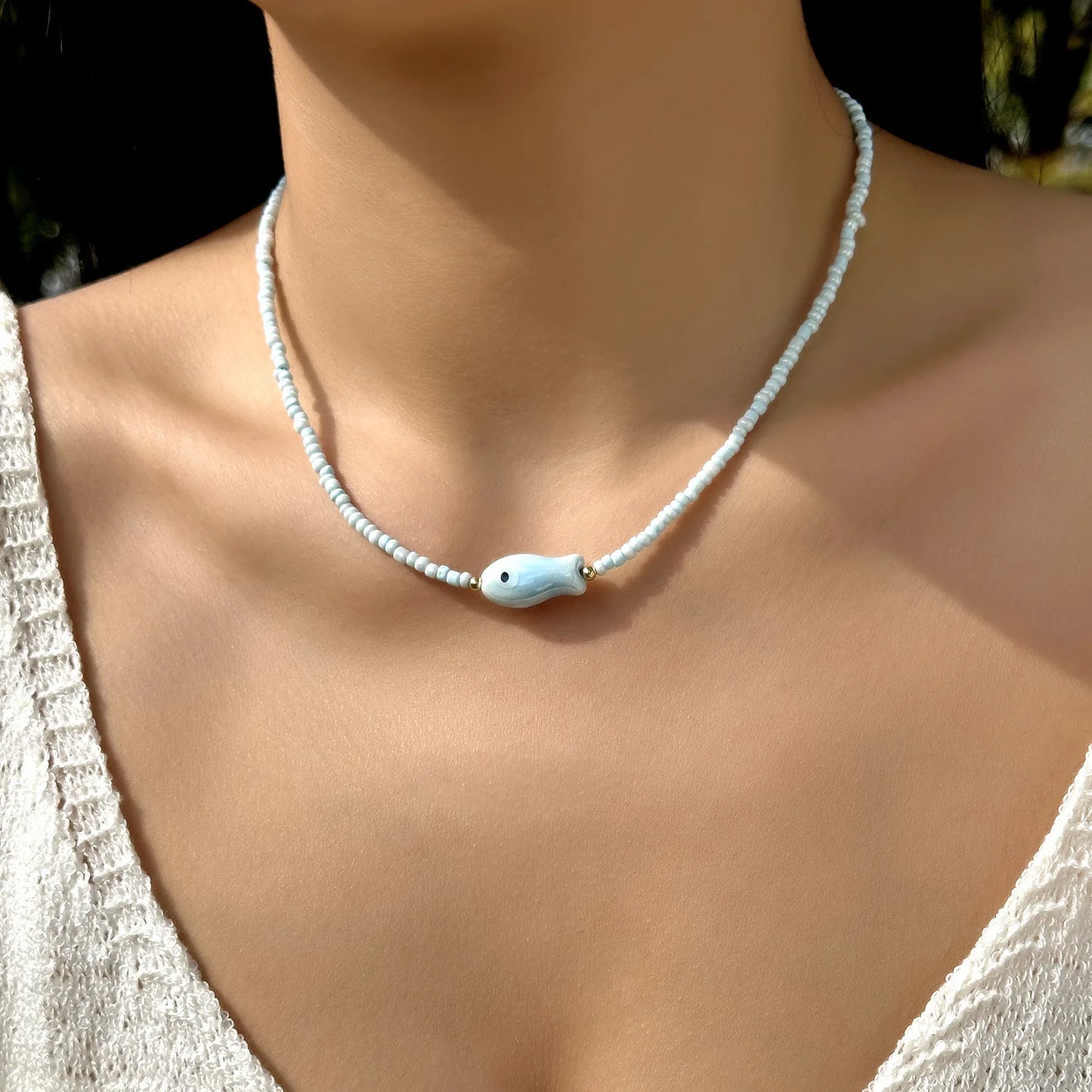 Bohemian Starfish Beach Necklace for Women | Pearl Beaded Choker | Summer | USA