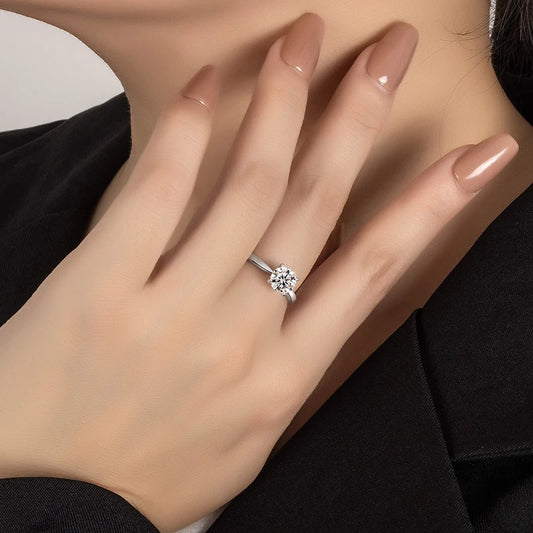 Moissanite Engagement Ring | 925 Sterling Silver | 0.5/1/2CT Options | USA