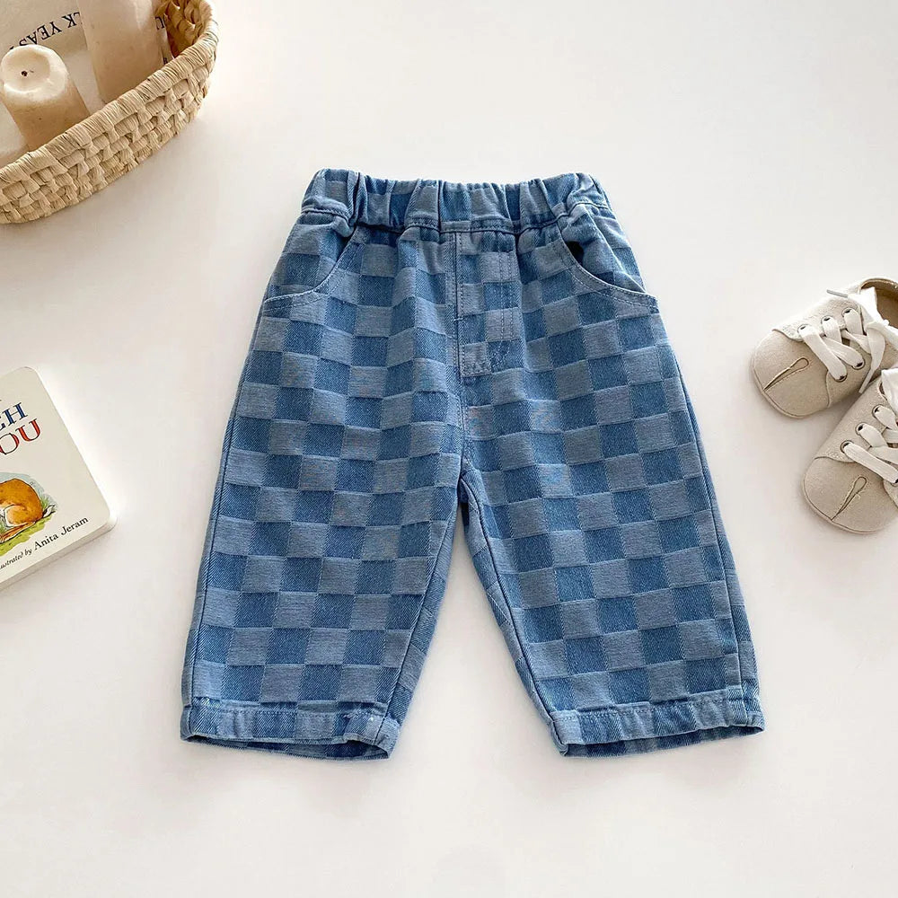 Solid Color Kids Pants - Elastic Waist Casual Trousers (1-6 Years)