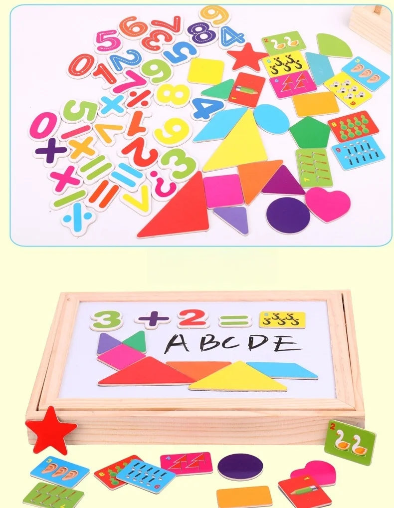 Wooden Magnetic Drawing Board | Animal Puzzle Learning Toy | Kids | USA Australia