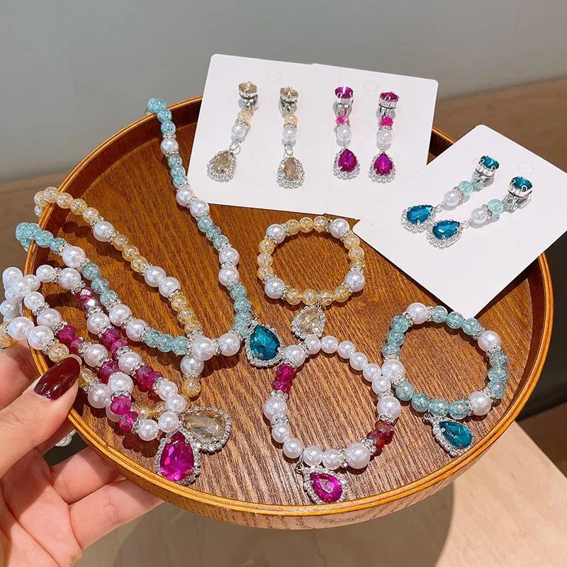 Princess Jewelry Set for Girls - Necklace Earrings Bracelet Ring | Ships to USA & Australia