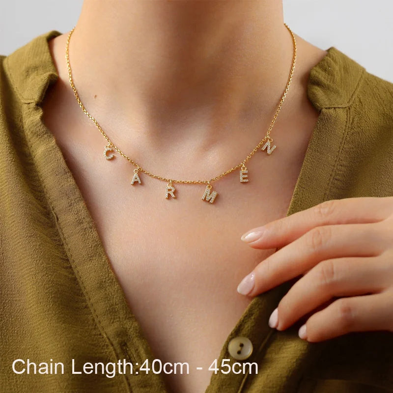 Custom Name Necklace with Initial | Personalized Letter Pendant | USA Australia