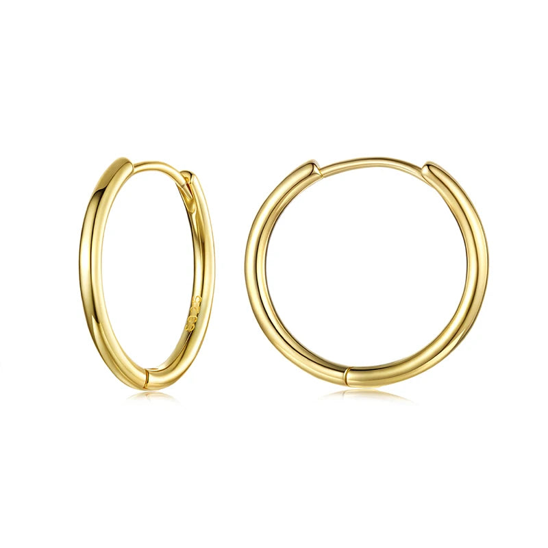 Minimalist Huggie Hoop Earrings - 18K Gold Plated Sterling Silver