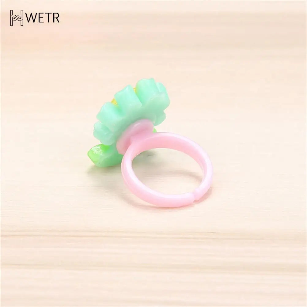 10 Pcs Kids Rings Set for Girls | Cute Colorful Resin Rings | Party Favors | Ships USA & Australia