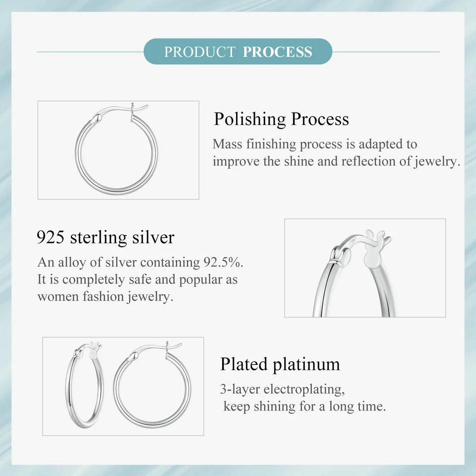 Classic Sterling Silver Hoop Earrings - Bold Hypoallergenic Hoops