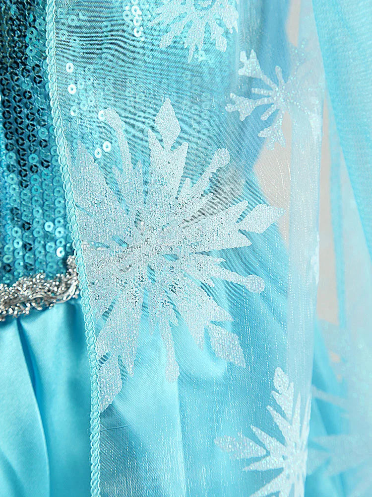 Girls Snow Queen Elsa Costume | Frozen Princess Dress 2025 | Carnival Party | USA