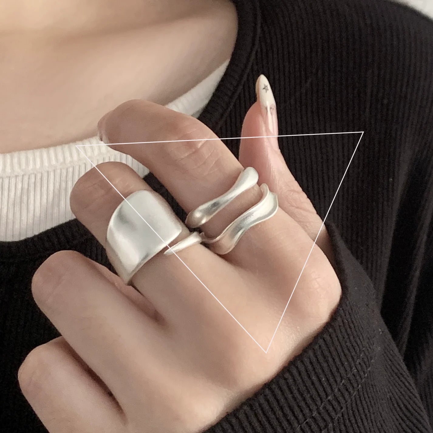 Sterling Silver Flower Lace Ring | CZ Adjustable Korean Fashion | Women | USA