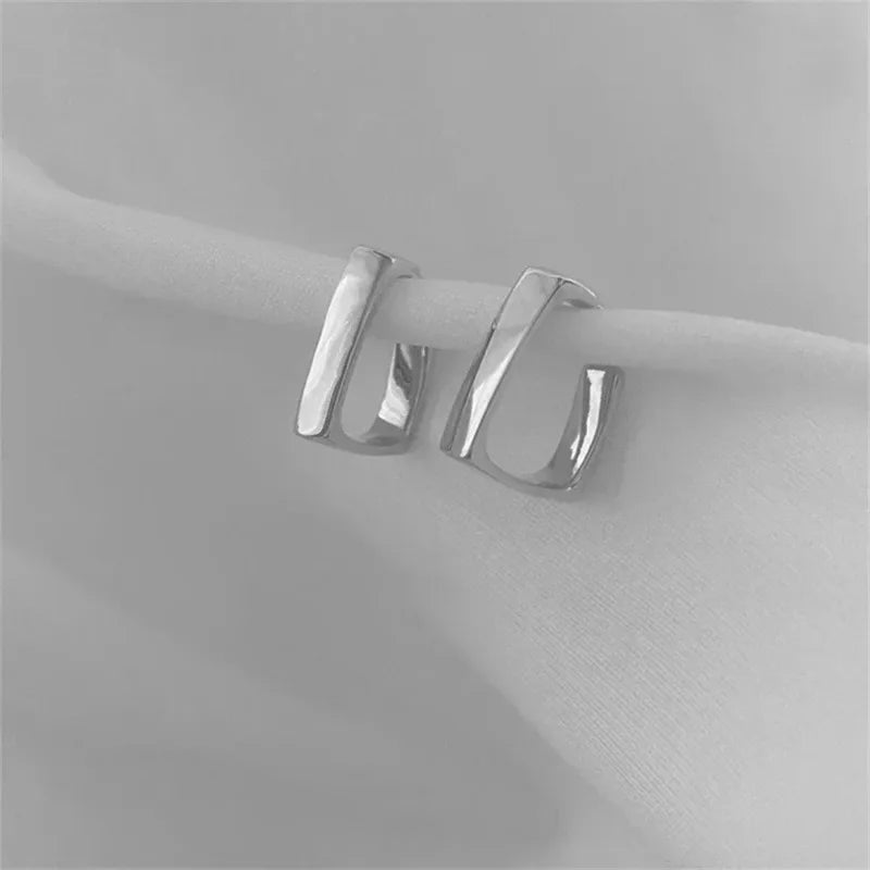 U-Shaped Geometric Earrings - Gold Irregular Trendy Jewelry