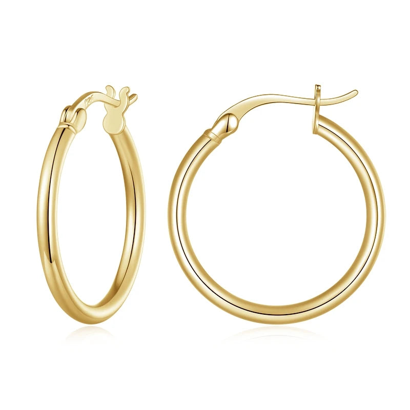 Classic Sterling Silver Hoop Earrings - Bold Hypoallergenic Hoops