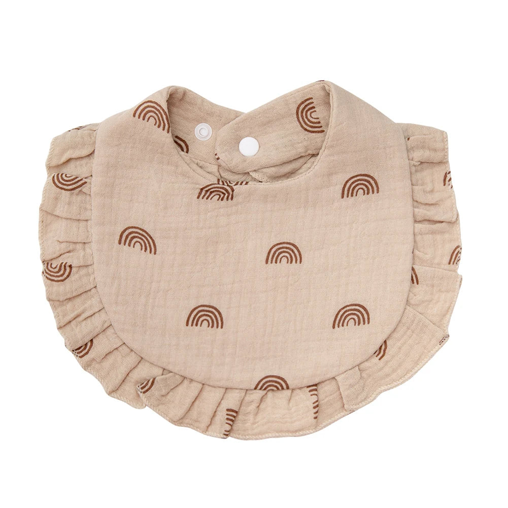 Flower Print Baby Bibs | Adjustable Muslin Cotton Burp Cloths | Girls | USA