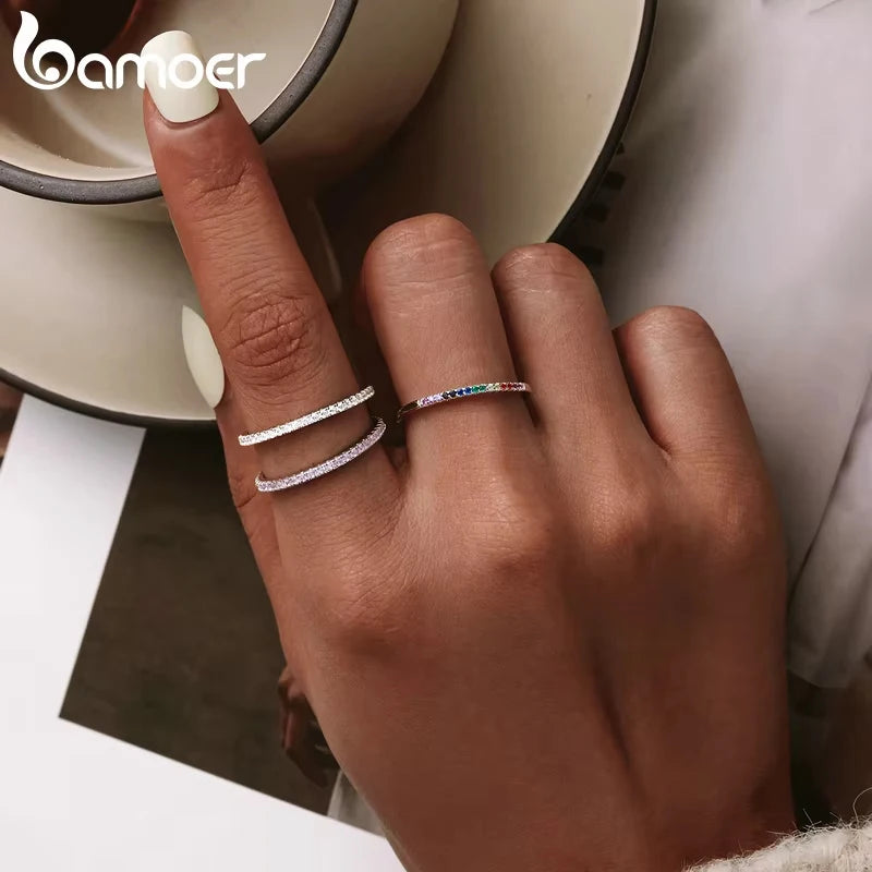 CZ Eternity Ring - White Gold Plated Sterling Silver Band