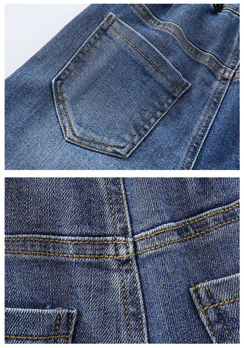 Spring Kids Jeans | Girls Solid Color Loose Wide Leg Pants | Ages 3-9 | USA
