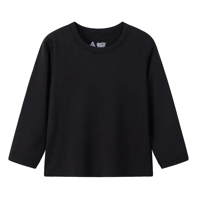 1/3/5 Pack Children's Solid Color Long Sleeve T-shirt | Boys Girls | USA