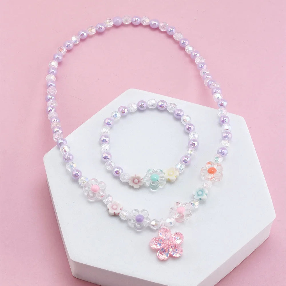 DIY Candy Bead Necklace Bracelet Set for Girls | Colorful Kids Jewelry | Ships USA & Australia