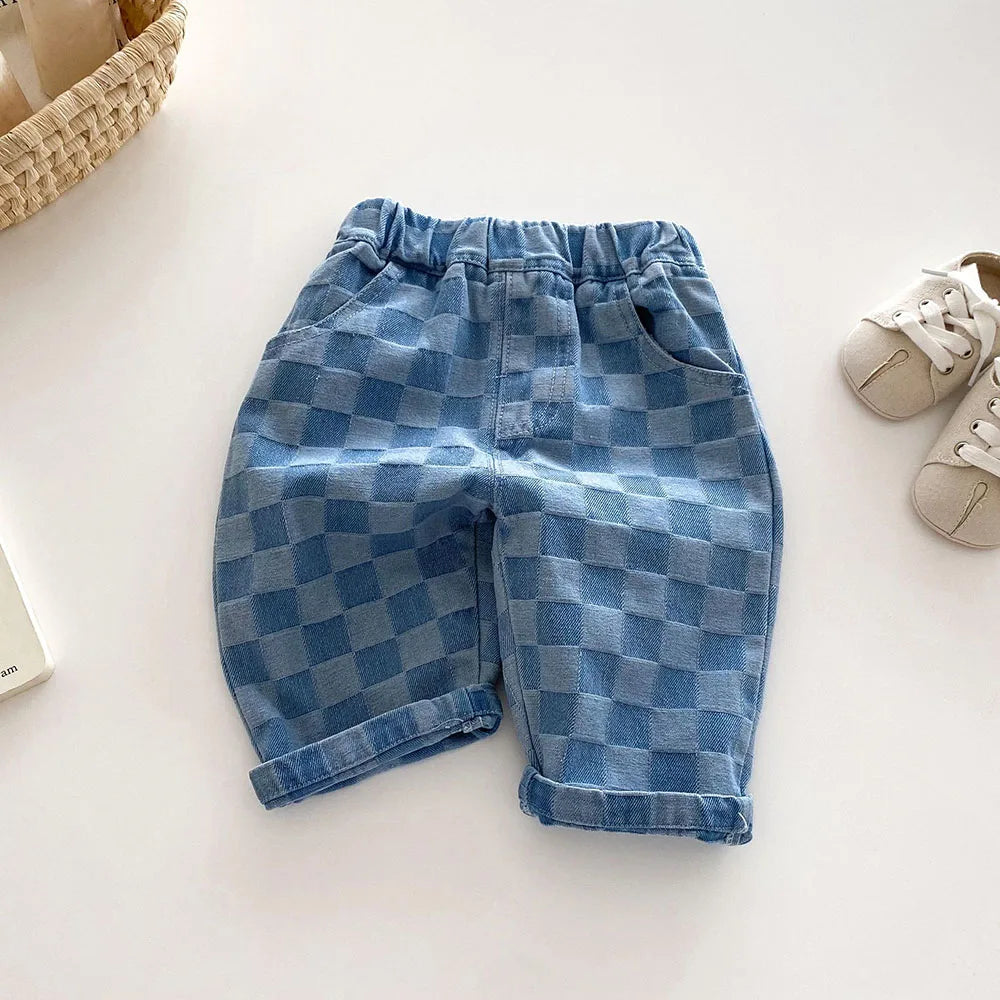 Solid Color Kids Pants - Elastic Waist Casual Trousers (1-6 Years)