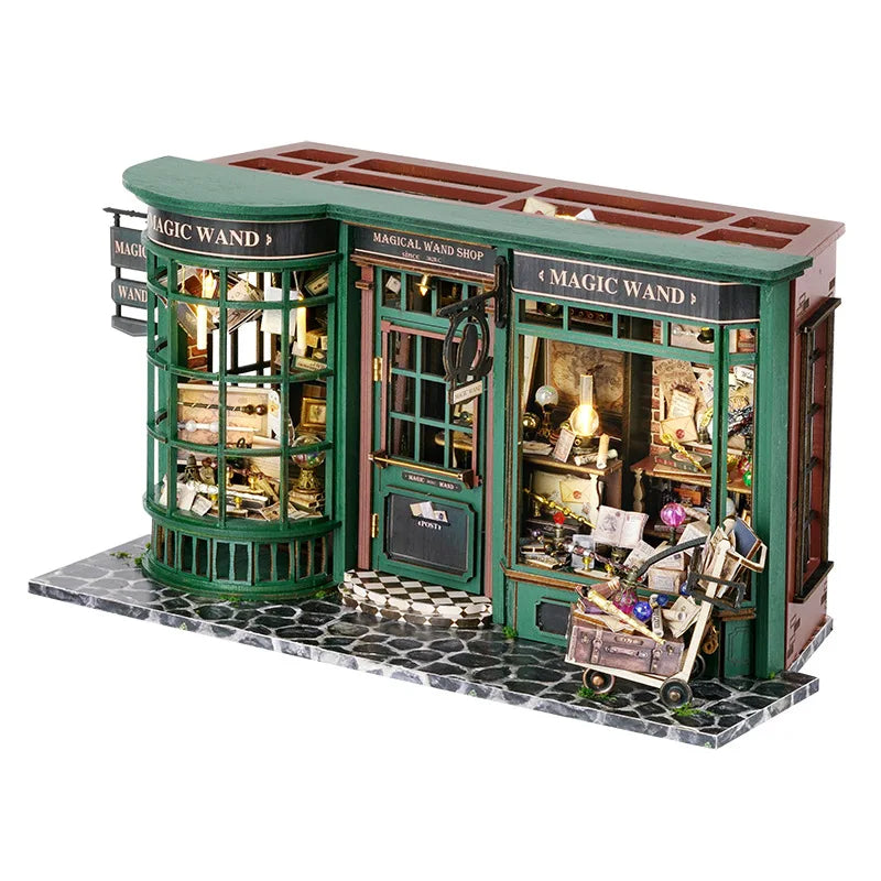 DIY Wooden Dollhouse Miniature | Magic Shop Retro Home Model | USA Australia