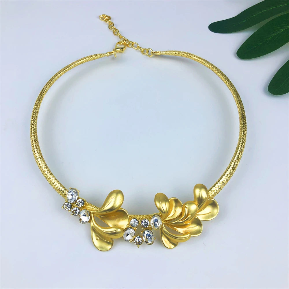 TITI Fashion Jewelry Sets Gold Color Necklace And Earrings For Women 4 Pieces Jewelry Set