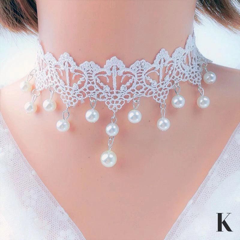 Vintage Gothic Tattoo Lace Choker | Black Crystal Pendant | Boho Jewelry | USA