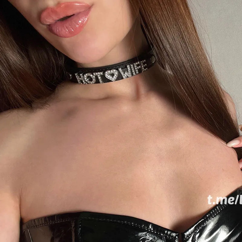 Sexy PU Leather Custom Name Choker | Personalized Collar Necklace | Women and Men