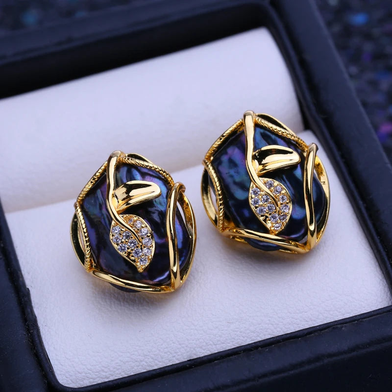 FENASY 925 Sterling Silver Jewelry Sets Big Baroque Natural Pearl Stud Earrings Custom Luxury Necklaces Rings For Women