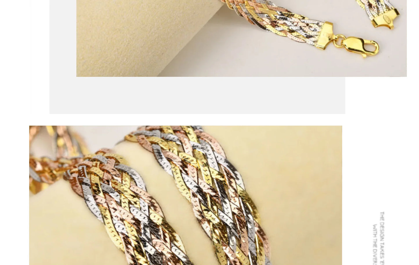 S925 Silver Necklace for Women Italian Craftsmanship Tri Color Silver Six Thread Woven Pure Collarbone Chain Fashion Jewelry