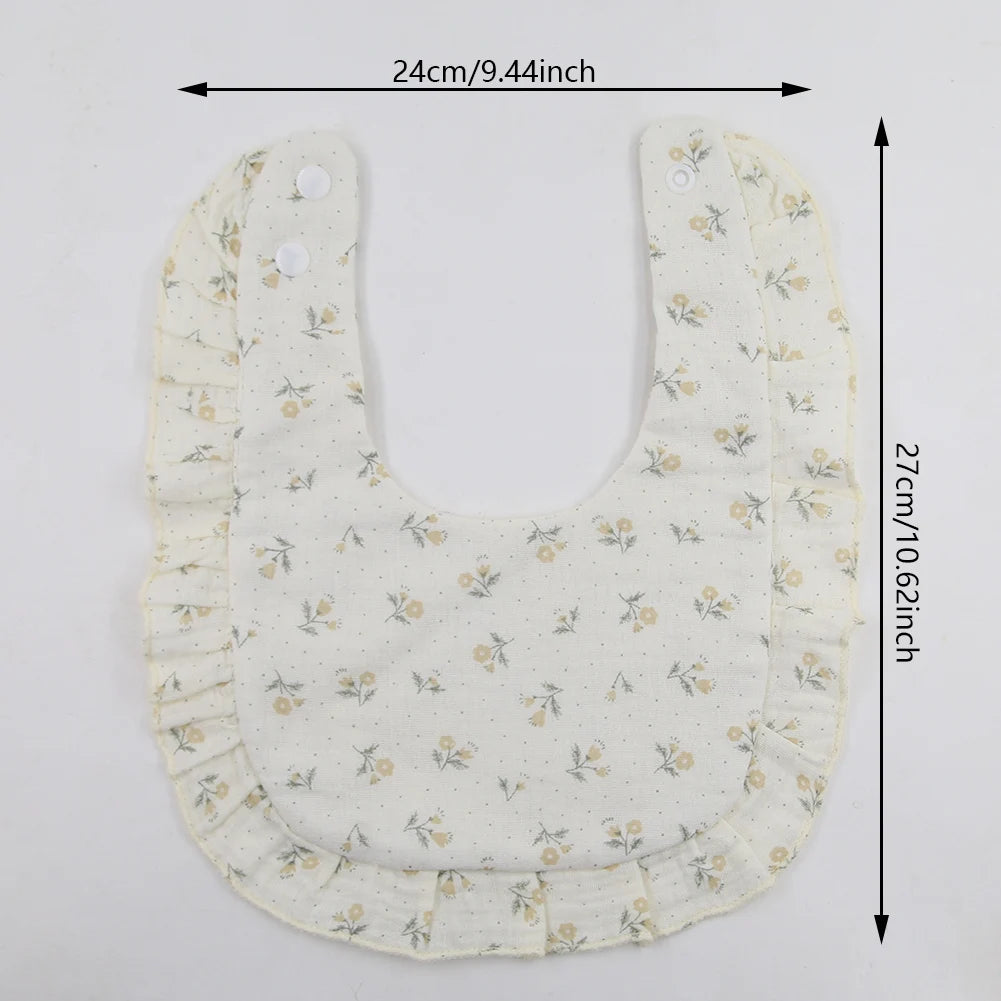 Flower Print Baby Bibs | Adjustable Muslin Cotton Burp Cloths | Girls | USA