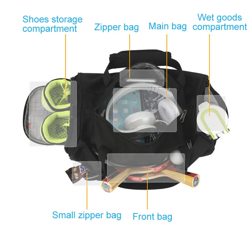 Large Gym Bag | Wet Dry Training Duffel with Shoe Compartment | USA Australia
