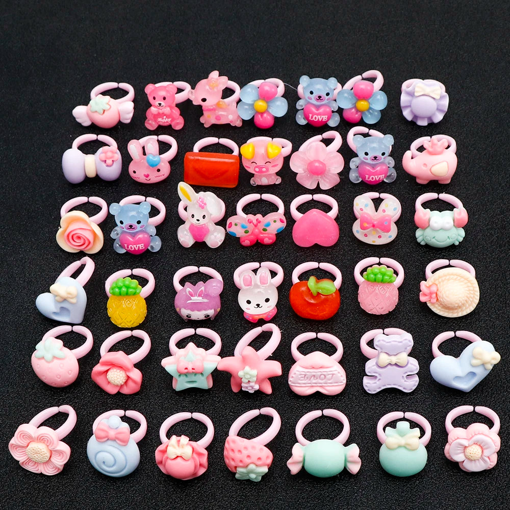 20 Pcs Kids Rings Set | Flower Animal Princess Rings for Girls | Party Favors | USA