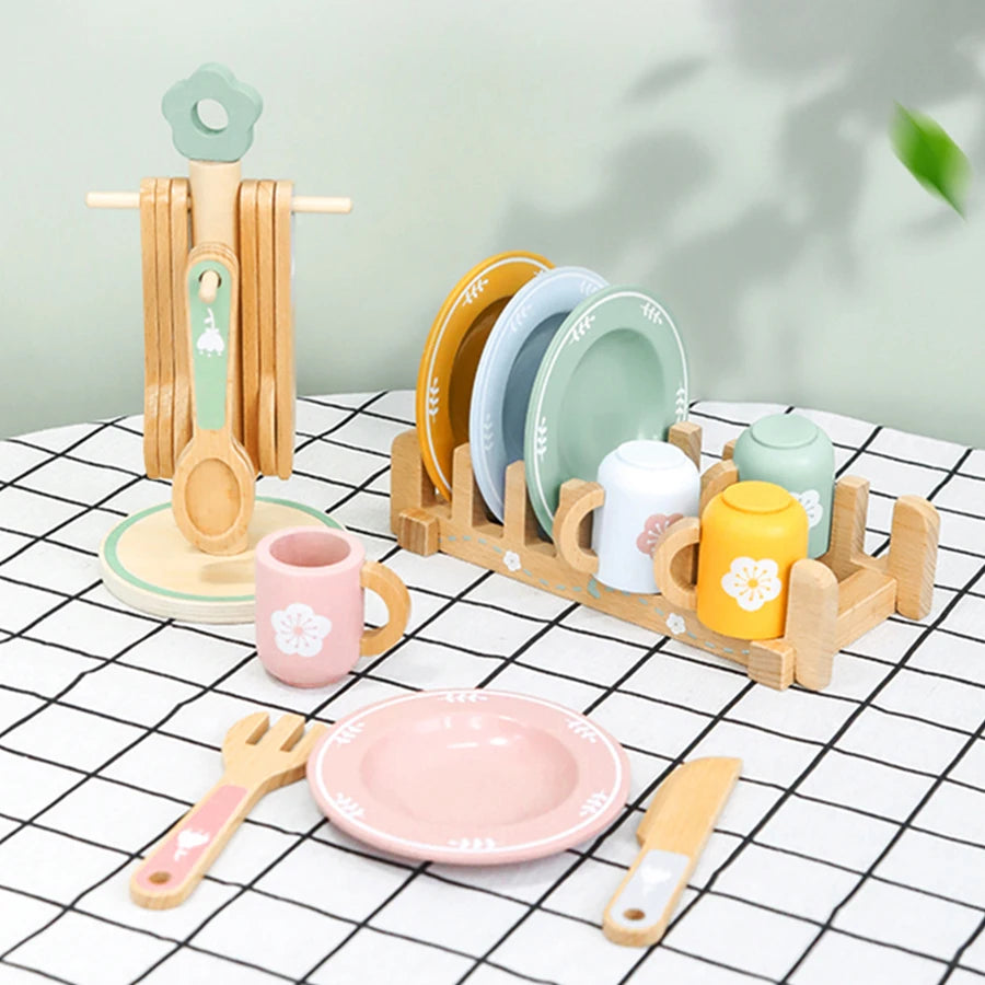 Wooden Kitchen Play Set | Educational Pretend Play Toy for Kids | USA Australia